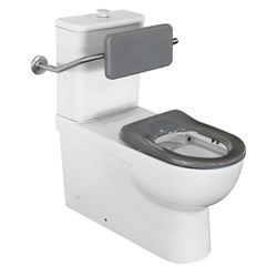 Argent Alto Plus PWD Wall Faced Rear Entry Toilet Suite With Single Flap Grey Seat & Backrest 805701T4RPB