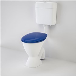 Caroma Care 100 Connector S Trap Toilet Suite With Caravelle Care Double Flap Seat Blue 982909SB