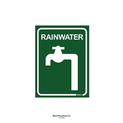 Metal Sign "Rain Water" 100 X 75