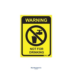 Metal Sign "Warning Not For Drinking"100 X 75