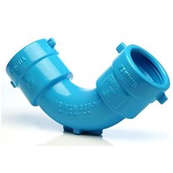 Ductile Iron High Pressure Blue PVC Bend 150mm x 45<