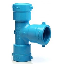 Ductile Iron High Pressure Blue PVC Hydrant Washout Bend 100mm x 90<