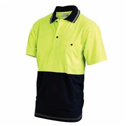 Safety Polo Shirt Hiviz S/Sleeve Large