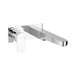 Alder Taya Wall Mixer Bath Set With Back Plate Fixed 220mm Chrome 94892