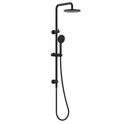 Clark Round Rail Shower With Overhead Black CL10043.B3A