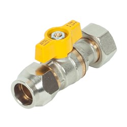 Zetco L/Nut Flared Gas Ball Valve 15mm 1330015