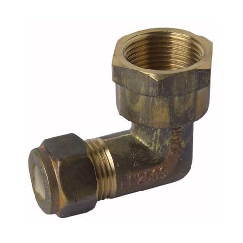 Brass Nylon Olive Compression Elbow 15CU x 20FI