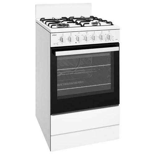 Chef Freestanding Stove Four Burner With Conventional Oven 54cm White Natural Gas CFG503WBNG