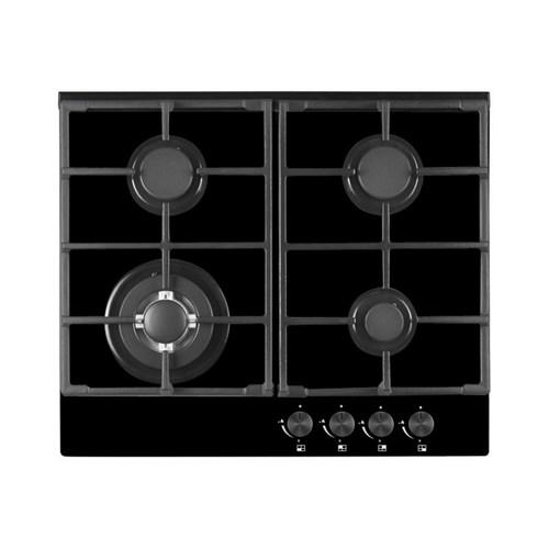 Inalto Cooktop 4 Burner Including 1 Wok Burner 60cm Gas Black Glass IGG60