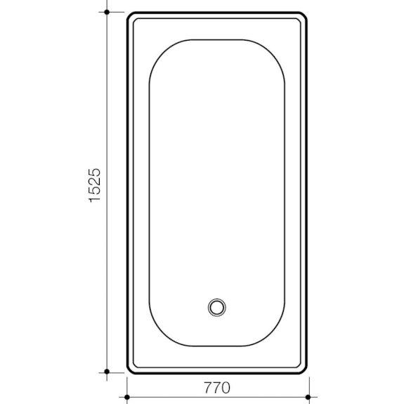 Caroma Stirling Pressed Steel Bath 1525mm White 857510W