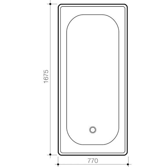 Caroma Stirling Pressed Steel Bath 1675mm White 857511W