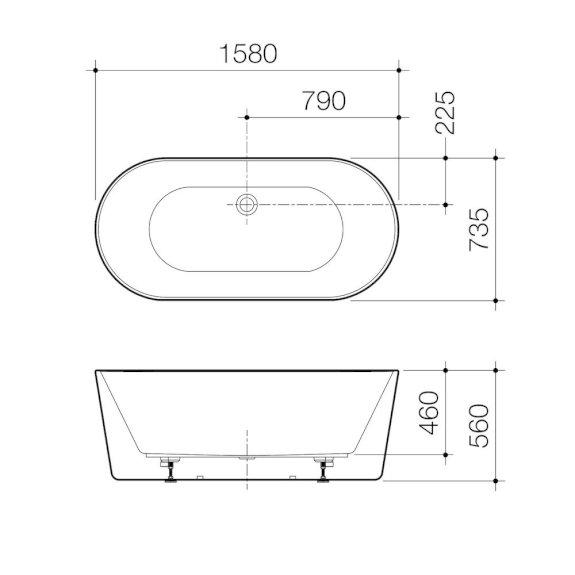 Caroma Urbane II Freestanding Bath 1600mm White AU6W