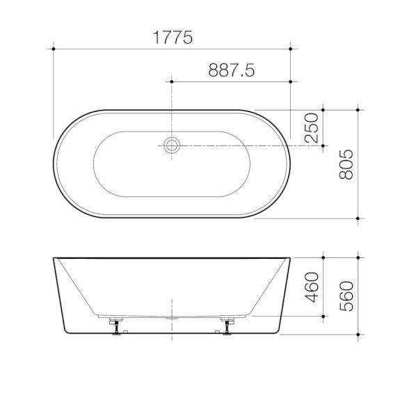 Caroma Urbane II Freestanding Bath 1800mm White AU8W