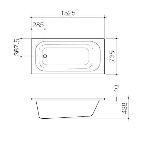 Caroma Luna Island Bath 1525mm LU5ISW