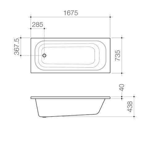 Caroma Luna Island Bath 1675mm LU7ISW