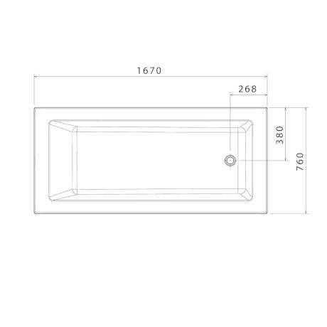 Caroma Newbury Island Bath 1675mm NW7W