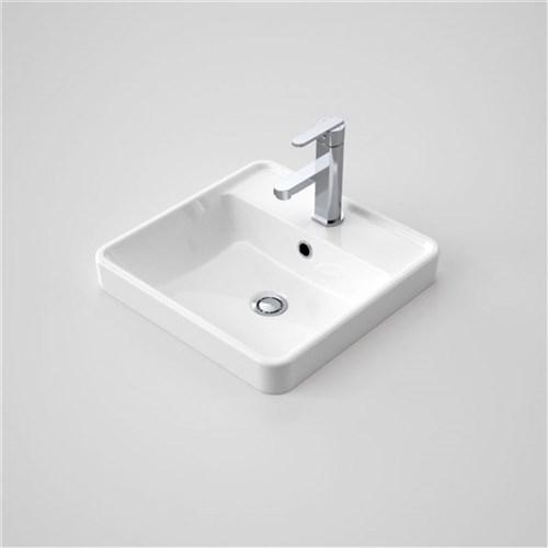 Caroma Carboni II Inset Basin One Taphole With Overflow White 865615W