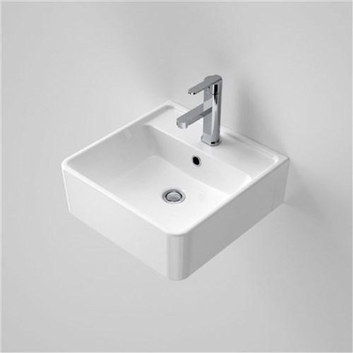 Caroma Carboni II Wall Basin One Taphole With Overflow White 865715W