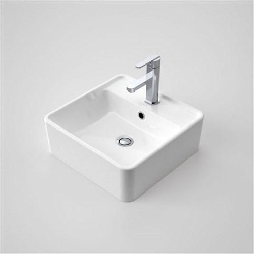 Caroma Carboni II Above Counter Basin One Taphole With Overflow White 865815W