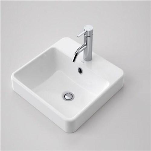 Caroma Carboni Seamless Inset Basin One Taphole Wth Overflow White 866015W