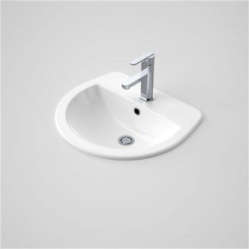 Caroma Cosmo Inset Basin One Taphole With Overflow White 893315W