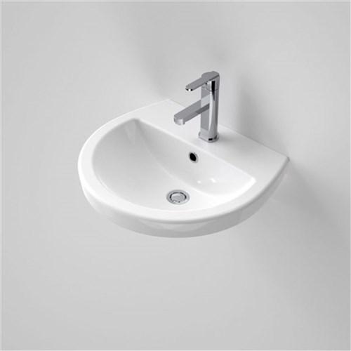 Caroma Cosmo Wall Basin One Taphole With Overflow White 861515W