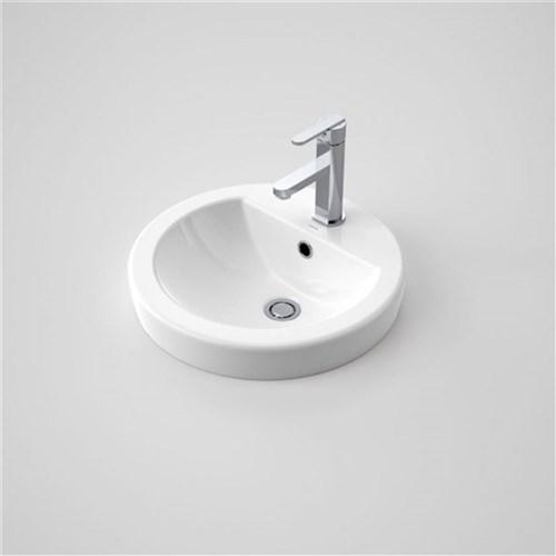 Caroma Cosmo Inset Basin One Taphole With Overflow White 894015W