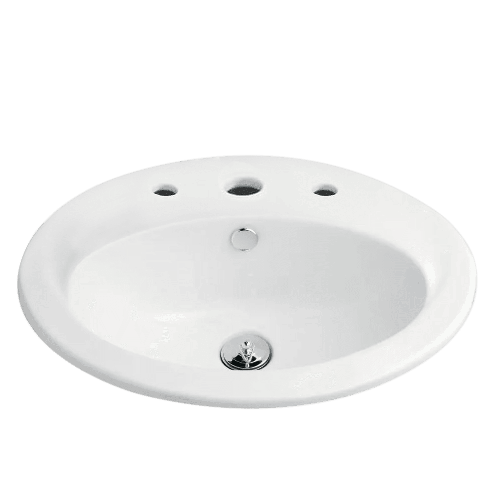 Vincent Vanity Basin Three Taphole 550mm White G201W3TH