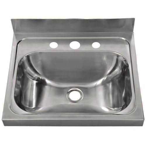 Harmony Stainless Steel Wall Basin With Plug & Waste Three Taphole No Brackets