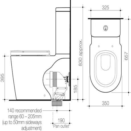 Caroma Liano Cleanflush Wall Faced Back Entry Suite With Soft Close Seat 766200W