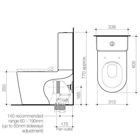 Caroma Liano Junior Cleanflush Wall Faced Toilet Suite 766630W