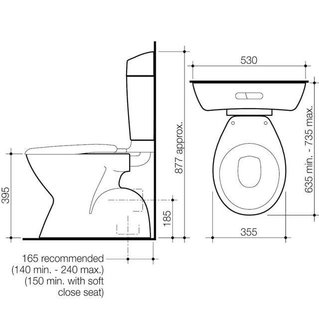 Caroma Uniset Connector S Trap Toilet Suite White 984330W