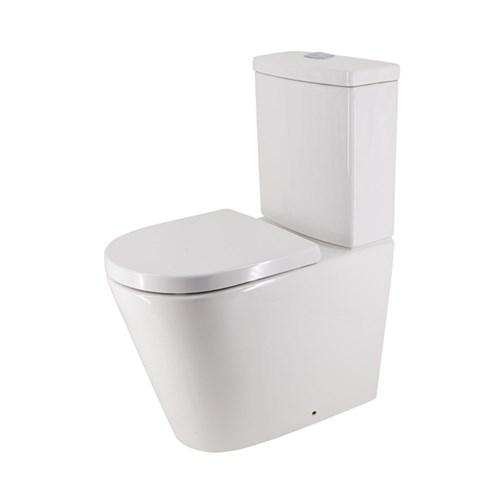 Harmony Bassini Rimless Wall Faced Easy Height Toilet Suite Back Entry With Thin Soft Close Seat HARMONY11450