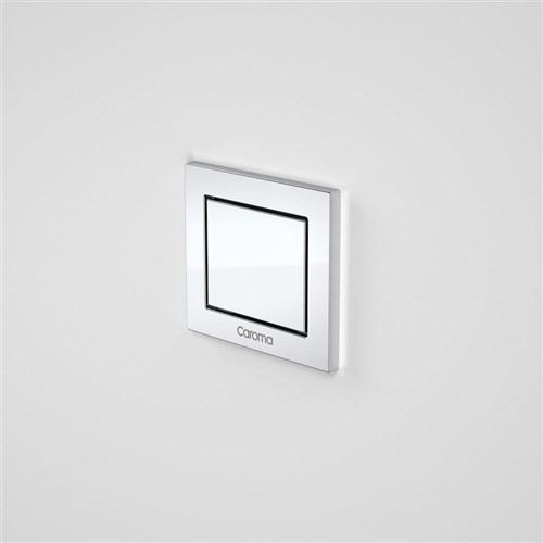 thumbnail image of Caroma Invisi II Single Flush Custom Rectangular Button Satin Chrome 237022S