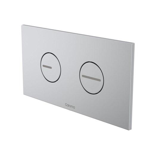 thumbnail image of Caroma Invisi II Plastic Dual Flush Plate And Buttons Satin Chrome 237010SA