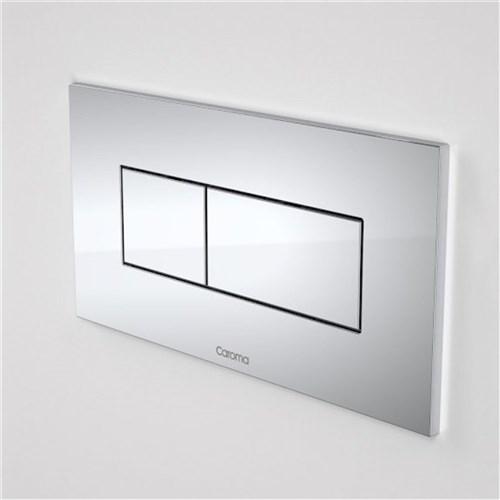 thumbnail image of Caroma Invisi II Metal Rectangle Dual Flush Plate And Buttons Chrome 237020C