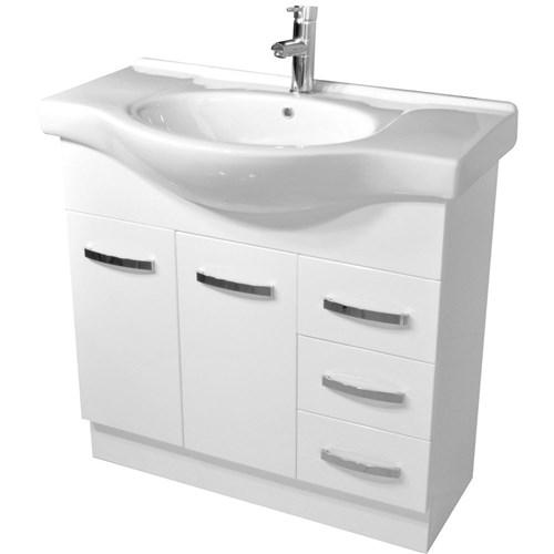 Fienza Antonio Vanity 900mm 1 Taphole Solid Doors Left Hand Drawers 90EKWL