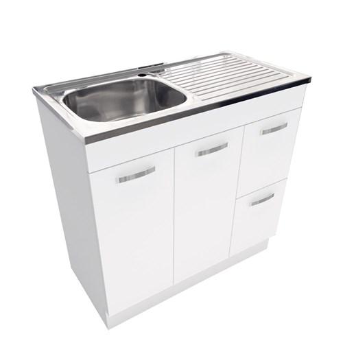 Fienza Citi UniCab Vanity on Kickboard 900mm 1 Taphole Right Hand Drawers CIT90NKWR