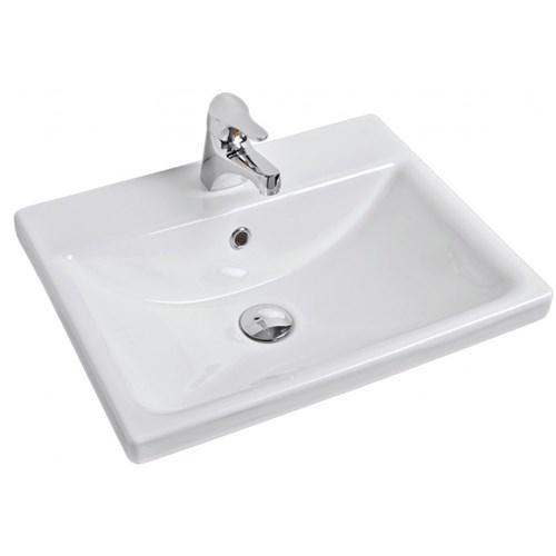 Argent Zen Drop In Vanity Basin 520mm 1 Taphole White FC17TUL01 OBS