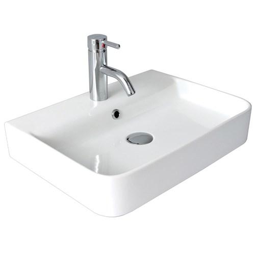 thumbnail image of Seima Limni 015 Wall Basin 545mm 1 Taphole With Overflow (No P&W) White 191441