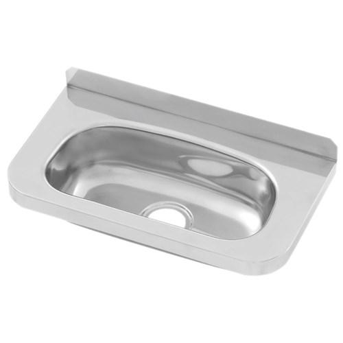 Stainless Steel Wall Basin 400mm x 200mm No Taphole With Brackets / Plug & Waste HBC-KIT