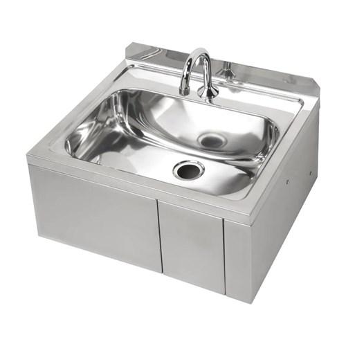 thumbnail image of Stainless Steel Knee Operated Wall Basin With Brackets And Thermostatic Mixing Valve AB-KNEEHBTMV-1