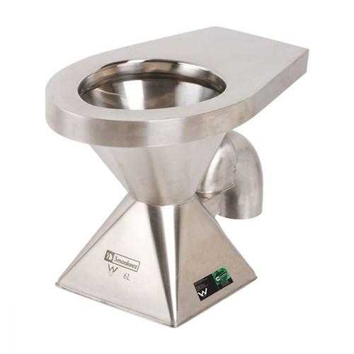 3Monkeez Stainless Steel Pedestal S Trap Toilet Pan WC-SSPS