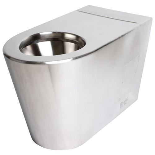 thumbnail image of 3Monkeez Disable Wall Faced Toilet Pan P And S Trap Stainless Steel WC-SSDP