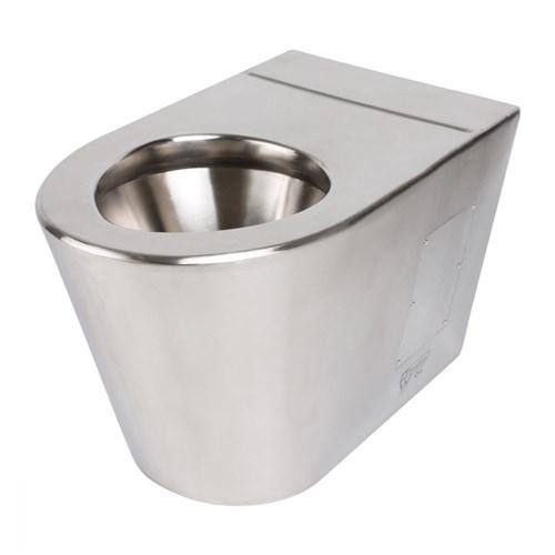 thumbnail image of 3Monkeez Stainless Steel Wall Face S Trap Toilet Pan WC-SSWFS