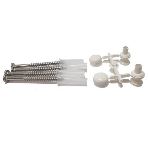 thumbnail image of Toilet Pan Screw Pack And Caps White (Packet 4)