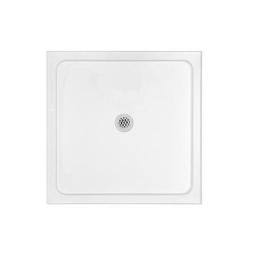 Bathroom Products Marbletrend Flinders Polymarble Square Shower Base Centre Outlet 1000mm x 1000mm White SB48CW