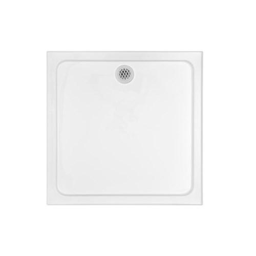 Bathroom Products Marbletrend Flinders Polymarble Square Shower Base Rear Outlet 1000mm x 1000mm White SB40CW