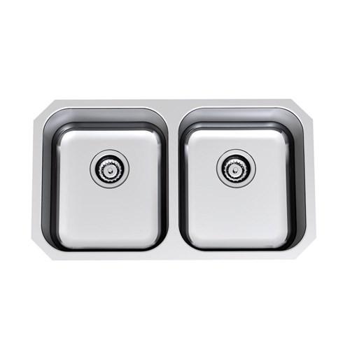 thumbnail image of Clark Polar Sink Double Bowl Undermount No Taphole Stainless Steel PPL20BU