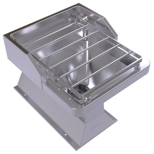 thumbnail image of Stainless Steel S Trap Bottom Inlet Slophopper Floor Style With Grate 150002